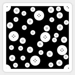 Black and White Button Clutter Sticker